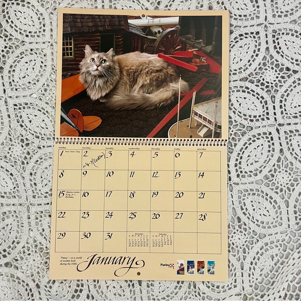 1985 cat calendar